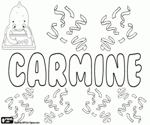 Coloriage Carmine, nom pour garçon