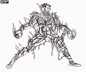 Coloriage Carnage, ennemi de Spiderman