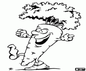 Coloriage Carotte heureux
