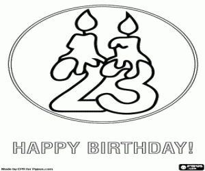 Coloriage Carte d'anniversaire pour 23 ans