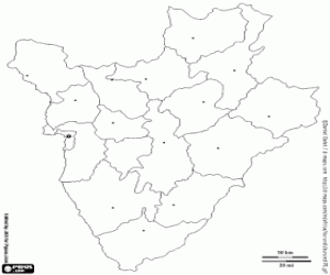 Coloriage Carte du Burundi