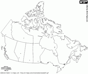 Coloriage Carte du Canada