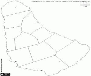 Coloriage Carte de la Barbade