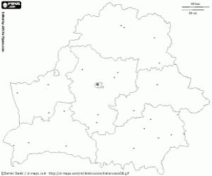 Coloriage Carte de Biélorussie