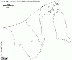 Coloriage Carte de Brunei