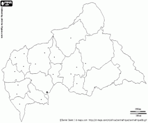 Coloriage Carte de Centrafrique