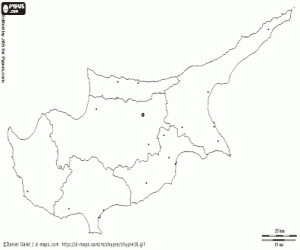 Coloriage Carte de Chypre