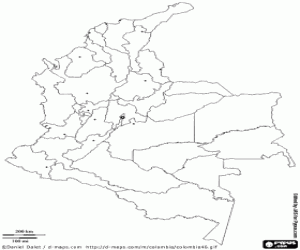 Coloriage Carte de Colombie