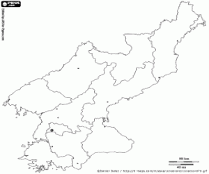 Coloriage Carte de la Corée du Nord