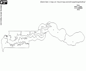 Coloriage Carte de la Gambie
