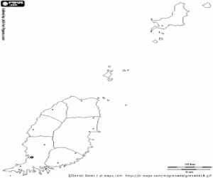 Coloriage Carte de Grenade