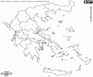 Coloriage Carte de la Grèce