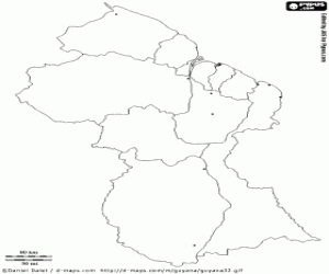 Coloriage Carte de la Guyane