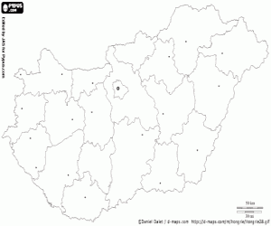 Coloriage Carte de Hongrie