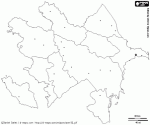 Coloriage Carte de l'Azerbaïdjan