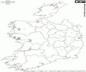 Coloriage Carte de l'Irlande