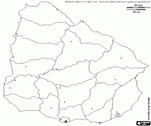 Coloriage Carte de l'Uruguay