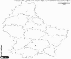 Coloriage Carte de Luxembourg