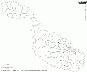 Coloriage Carte de Malte