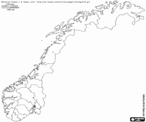 Coloriage Carte de Norvège