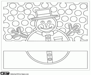 Coloriage Carte de Noël avec bonhomme de neige