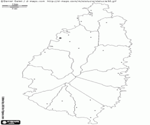 Coloriage Carte de Sainte-Lucie