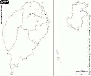 Coloriage Carte de São Tomé e Príncipe