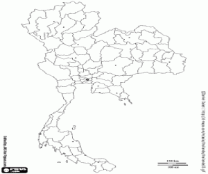 Coloriage Carte de Thaïlande