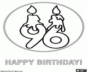 Coloriage Carte de voeux pour 96 anniversaire