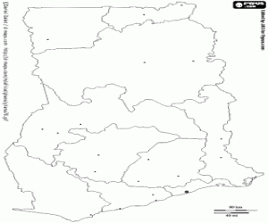 Coloriage Carte du Ghana