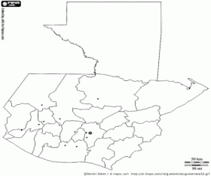 Coloriage Carte du Guatemala