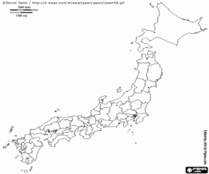 Coloriage Carte du Japon