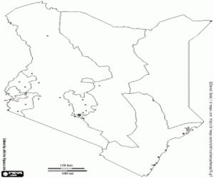 Coloriage Carte du Kenya