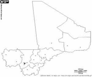 Coloriage Carte du Mali
