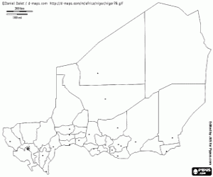 Coloriage Carte du Niger