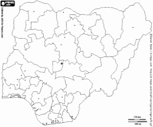 Coloriage Carte du Nigeria