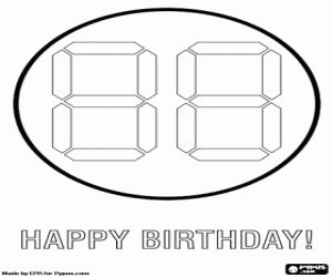 Coloriage Carte numérique pour anniversaire