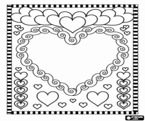 Coloriage Carte pour la Saint-Valentin