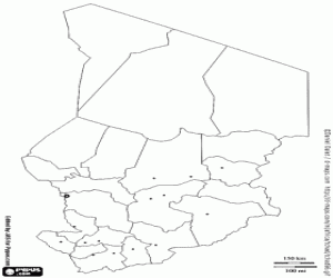 Coloriage Carte du Tchad