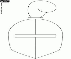 Coloriage Casque médiéval avec des plumes