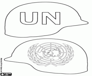 Coloriage Les casques bleus de l'ONU