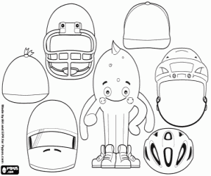 Coloriage Casques et casquettes pour Pypus