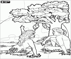 Coloriage Casse-tête de Adam et Eve