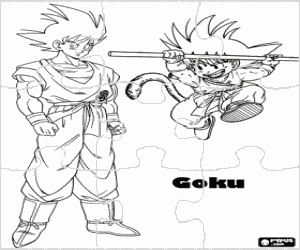Coloriage Casse-tête de Dragonball avec Goku