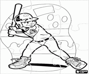 Coloriage Casse-tête de frappeur de baseball