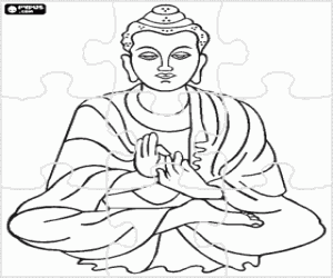 Coloriage Casse-tête de Gautama Bouddha