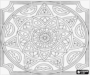 Coloriage Casse-tête de mandala de fleur