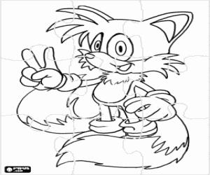 Coloriage Casse-tête de Miles Tails, Sonic