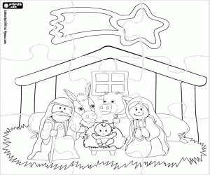 Coloriage Casse-tête de naissance de Jésus
