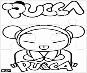 Coloriage Casse-tête de Pucca, fille sud-coréen